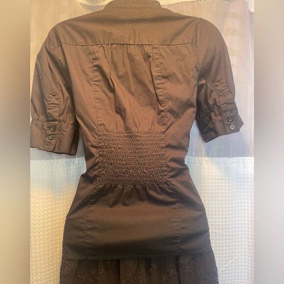 AB Studio Vintage Style Button down top Corporate Goth - Picture 6 of 8